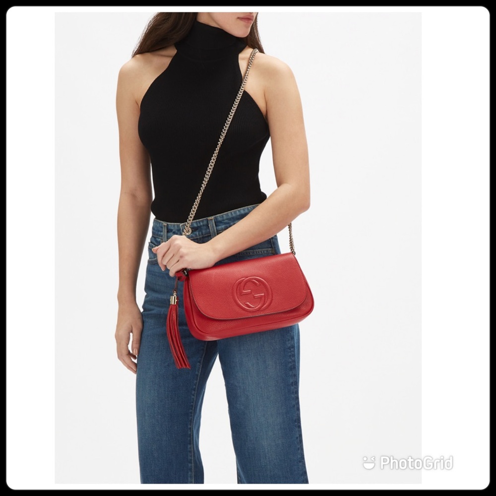 Gucci Soho Chain Crossbody in Red Light Gold